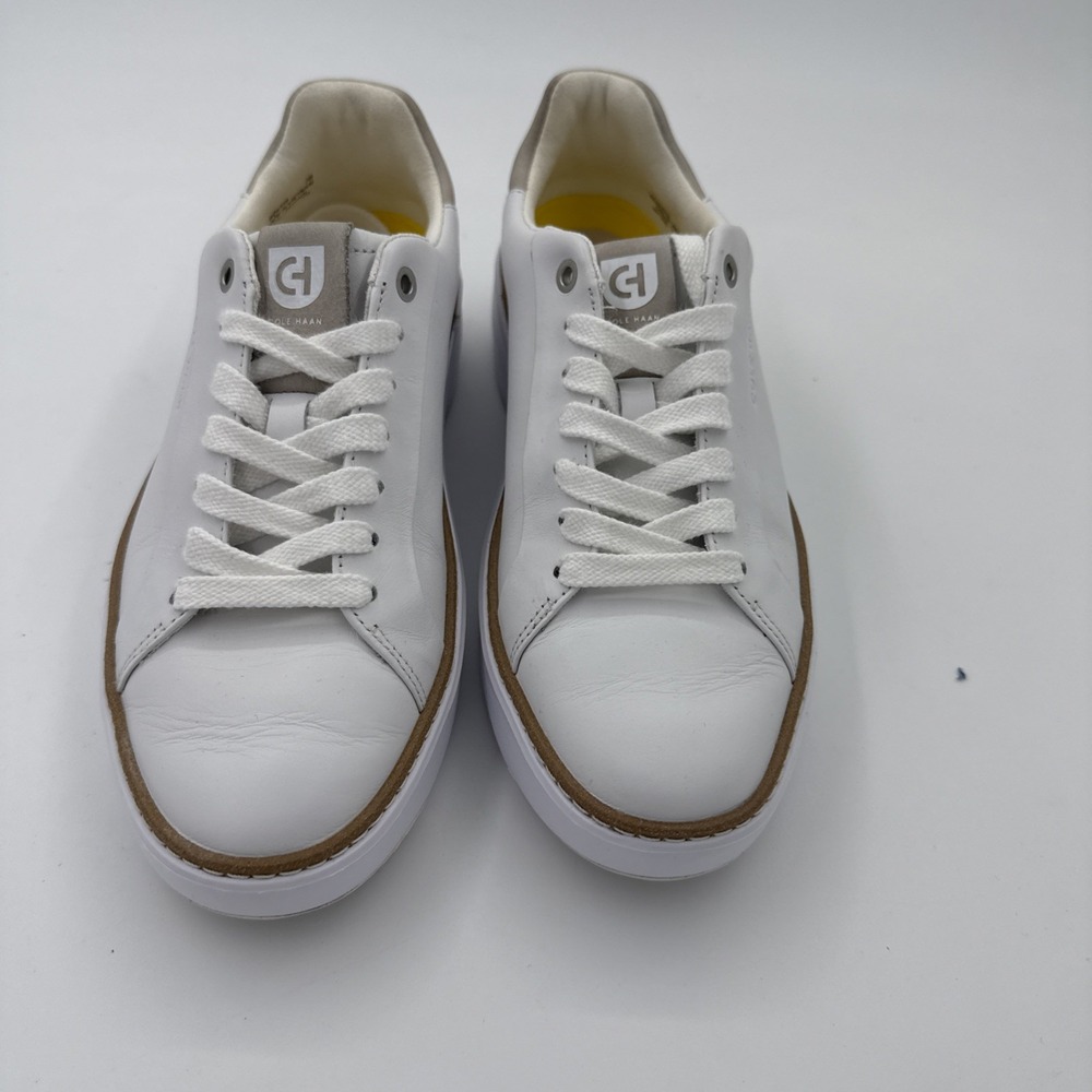Cole Haan Women's White Leather GrandPrø Topspin Sneakers Size 7 B W24755